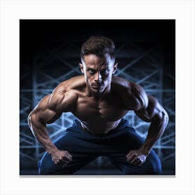 Muscular Man Posing Canvas Print