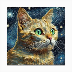 Van Gogh Cat Artwork Capturing 1 Canvas Print