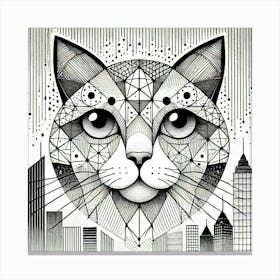 Brickstripe City Cat Canvas Print