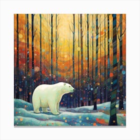 Polar Bear In The Woods Canvas Print
