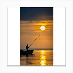 Sunset Fishing Canvas Print