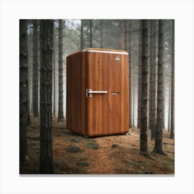 Refrigerator In The Woods Canvas Print