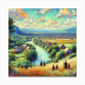 Village In The Mountains Canvas Print