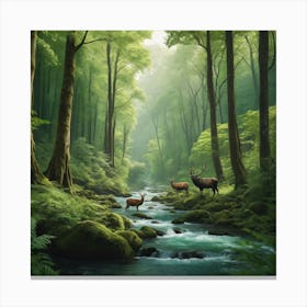 Deer In The Forest 3 Canvas Print