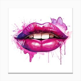 Pink Lips 1 Canvas Print