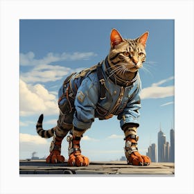 Cat In Spacesuit Canvas Print