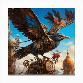 Steampunk Crow Canvas Print