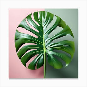 Abstract modernist Monstera leaf Canvas Print
