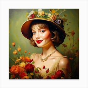 Autumn Flapper Beauty Canvas Print