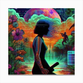 Girl With A Sword Canvas Print