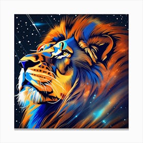 Lion In The Night Sky Canvas Print