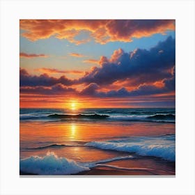 Sunset On The Beach 124 Canvas Print