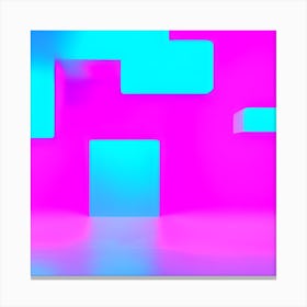 Abstract Blue And Pink Squares Canvas Print