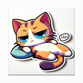 Cute Cat Sticker 13 Canvas Print