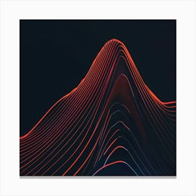 Red Abstract Wave Pattern Canvas Print