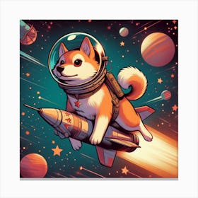 Astronaut Dog Canvas Print