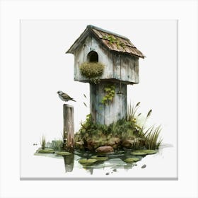 Springtime-Duck-Pond-Clipart.7 Canvas Print