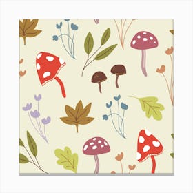 Cute Mushrooms Canvas Print