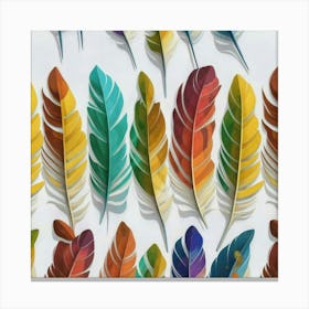 Colorful Feathers 1 Canvas Print