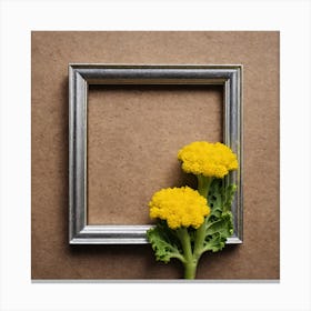 Yellow Flowers In A Frame Canvas Print