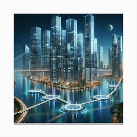 Futuristic Cityscape 2 Canvas Print