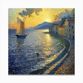 Sunset On The Sea Canvas Print