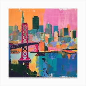 Abstract Travel Collection San Francisco Usa 4 Canvas Print