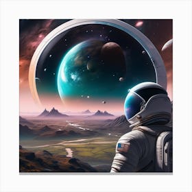 Astronaut In Space Canvas Print