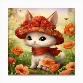 Bunny In Flowers Canvas Print