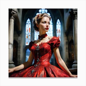 Lady In Red Canvas Print