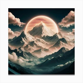 Moon Over Mountains Canvas Print