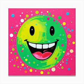 Smiley Face, A Playful Pop Art Portrait With A Giant Smiley Face Canvas Print