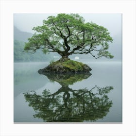 Lone Tree In Water 1 Canvas Print