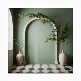 Room With A Green Archway Canvas Print