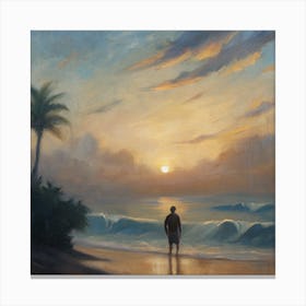 Sunset On The Beach Canvas Print