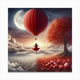 Red Hot Air Balloon Canvas Print