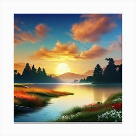 Sunset In The Countryside 18 Canvas Print