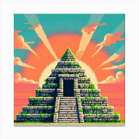 8-bit ancient temple 3 Canvas Print