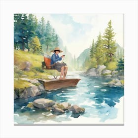 Fishing In The River Canvas Print