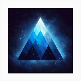 Blue Triangle In Space Canvas Print