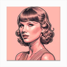 Taylor Swift Side Profile Pink Canvas Print