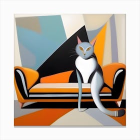 Cat On Couch 6 Canvas Print