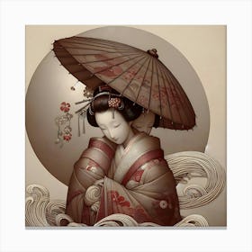 Japan Traditional Geisha Illustration By Ad 81 Canvas Print