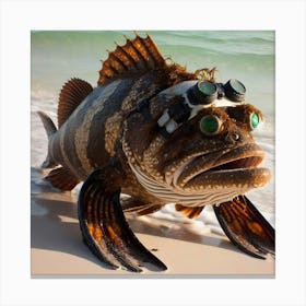 Fish With Goggles 1 Canvas Print