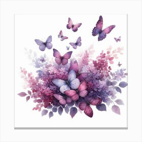 Purple Butterflies 1 Canvas Print