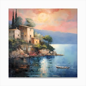 Charm of the Cliffs: Watercolour Bliss Canvas Print