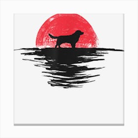 Deutscher Wachtelhund Japanese Sunset Retro Dog Red Toile