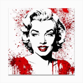 Marilyn Monroe Portrait Ink Painting (12) Canvas Print