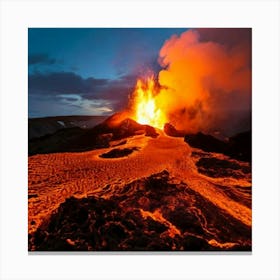 Firefly Dynamic Eruption Of Molten Lava With Fiery Colors 63478 (2) Canvas Print