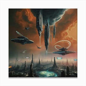 Sweeping Cinematic Photograph Of A Futuristic Earth Canvas Print